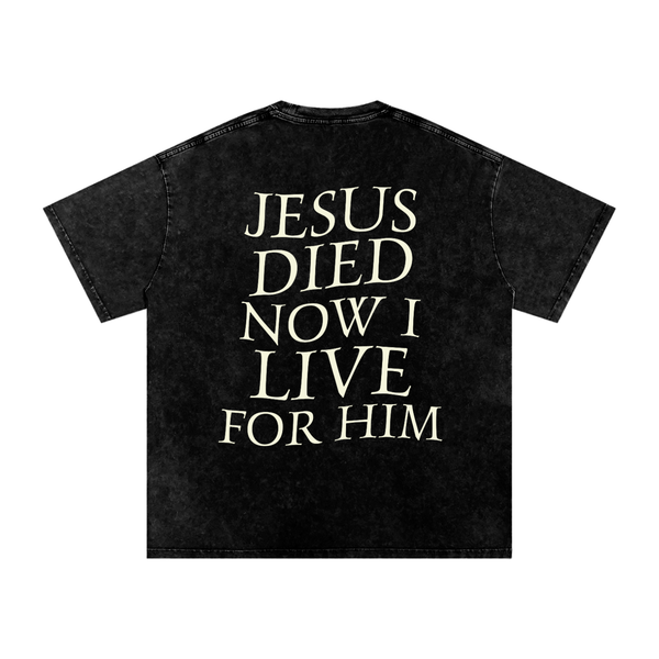 Snow Washed Oversized Jesus T-Shirt